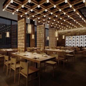 现代日料店3D模型下载